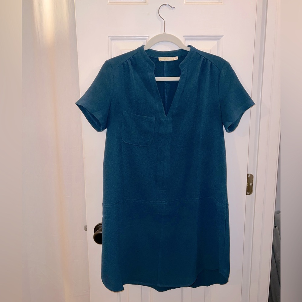 Lush Green Short Sleeve Dress, XS